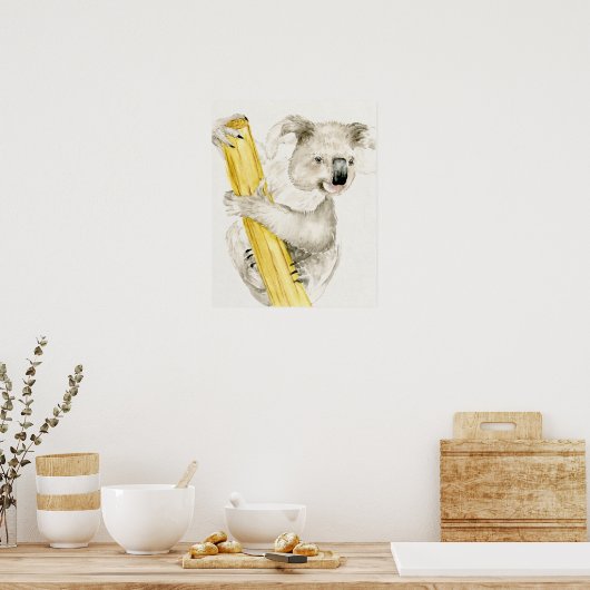 Baby Koala | Schuine en gier Poster (Keuken)