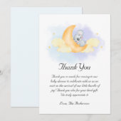 Baby Koala slaapt op het Moon Baby shower Bedankkaart (Voorkant / Achterkant)