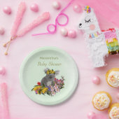 Baby Koala Wildflower Green Papieren Bordje (Feest)