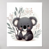 Baby Koala witte achtergrond Poster (Voorkant)