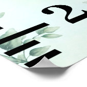 Baby Koe Aquarel Eucalyptus Groeimeter Poster (Hoek)