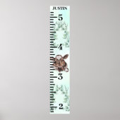Baby Koe Aquarel Eucalyptus Groeimeter Poster (Voorkant)
