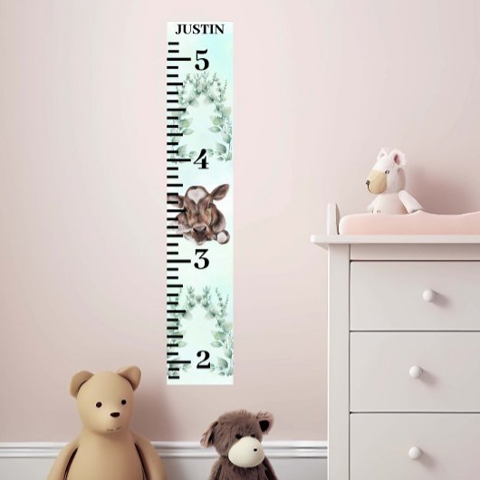 Baby Koe Aquarel Eucalyptus Groeimeter Poster