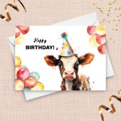 Baby Koe Ballonnen en Party Pet Boerderij Verjaard Kaart