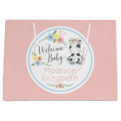 Baby Koe Bloemenkalf Welkom Baby Custom Groot Cadeauzakje (Voorkant)