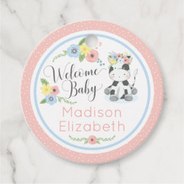 Baby Koe Bloemenkalf Welkom Baby shower Party Bedankjes Labels