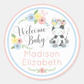 Baby Koe Bloemenkalf Welkom Baby shower Party Ronde Sticker (Voorkant)
