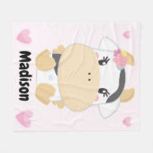Baby Koe Cutie gepersonaliseerde douche Fleece Deken (Voorkant (Horizontaal))