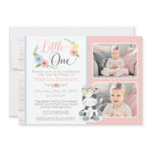 Baby Koe Eerste Verjaardag Bloemen Kalf Foto Colla