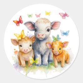 Baby Koe en Vlinder Stickers