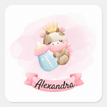 Baby Koe in roze en kroon