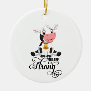 Baby Koe Je bent sterk Keramisch Ornament