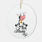 Baby Koe Je bent sterk Keramisch Ornament (Links)