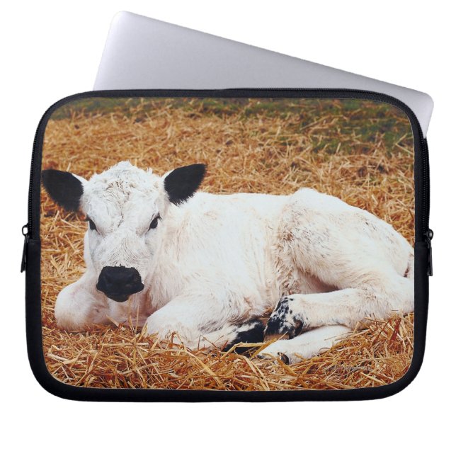 Baby Koe, kalf Laptop Sleeve (Voorkant)