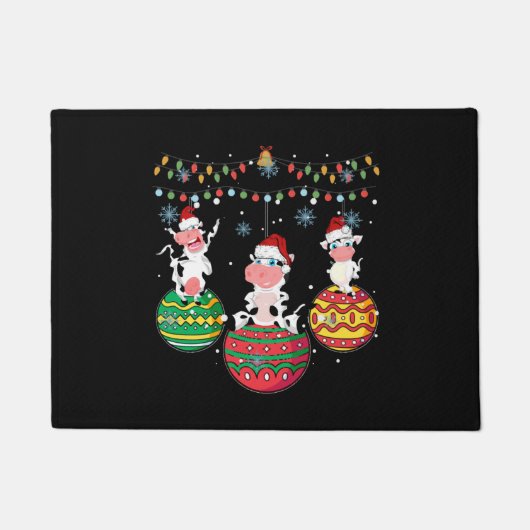 Baby Koe Kerstmis Deurmat (Voorkant)