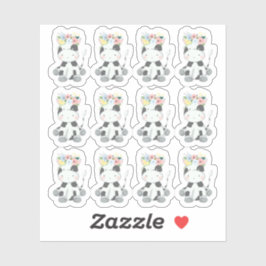 Baby Koe met Floral Crown Nursery Scrapbook Sheet Sticker