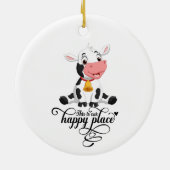 Baby Koe Onze gelukkige plaats Keramisch Ornament (Achterkant)