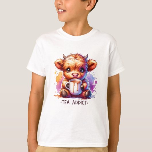 Baby Koe Tea Addict T-shirt (Voorkant)