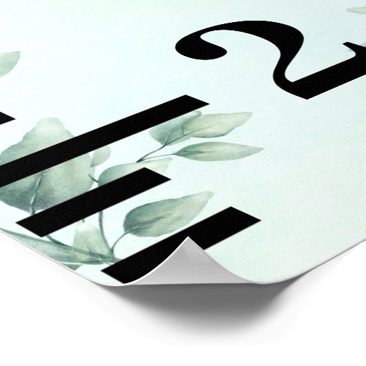 Baby Koe Waterverf Eucalyptus Groei Grafiek Poster (Hoek)