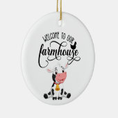 Baby Koe Welkom in ons boerderij Keramisch Ornament (Rechts)