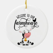 Baby Koe Welkom in ons boerderij Keramisch Ornament (Achterkant)