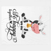 Baby Koe zo fijn bij elkaar Fleece Deken (Voorkant (Horizontaal))