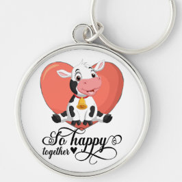 Baby Koe zo Happy Together Red Heart Sleutelhanger