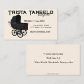 Baby  Koets Babysitter Kinderopvang Visitekaartje (Voorkant / Achterkant)