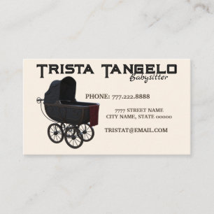 Baby  Koets Babysitter Kinderopvang Visitekaartje