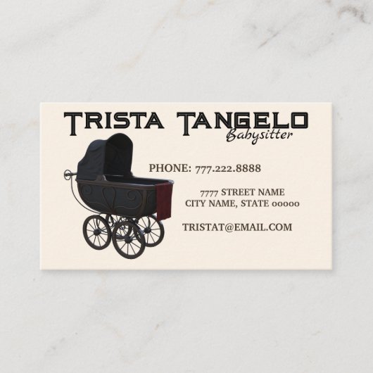 Baby  Koets Babysitter Kinderopvang Visitekaartje (Voorkant)