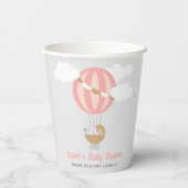 Baby koets ballon meisje Baby shower Papieren Bekers (Achterkant)