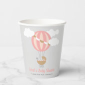 Baby koets ballon meisje Baby shower Papieren Bekers (Voorkant)