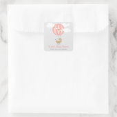 Baby koets ballon meisje Baby shower Vierkante Sticker (Tas)