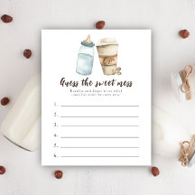 Baby koffie baby shower Raad de zoete puinhoop spe