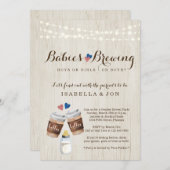 Baby Koffie-tweeling Genderfeest Kaart (Voorkant / Achterkant)