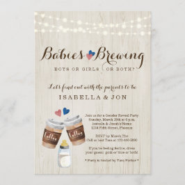 Baby Koffie-tweeling Genderfeest Kaart