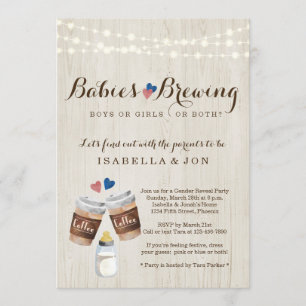 Baby Koffie-tweeling Genderfeest Kaart