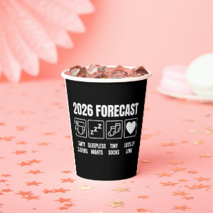 Baby komt binnenkort 2026 Voorspelling Baby Shower Papieren Bekers