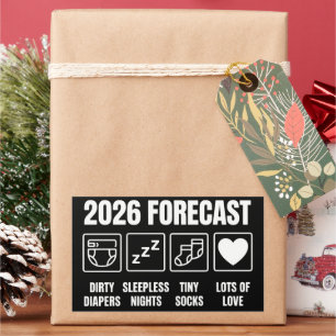 Baby Komt Binnenkort 2026 Voorspelling Baby Shower Rechthoekige Sticker