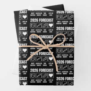 Baby komt binnenkort 2026 Voorspelling Funny Baby Inpakpapier Vel