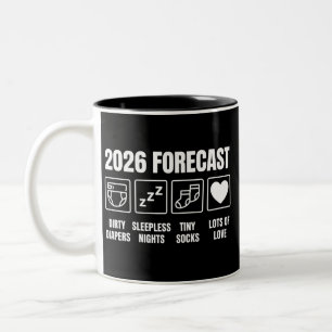 Baby Komt Binnenkort 2026 Voorspelling Funny Baby  Tweekleurige Koffiemok