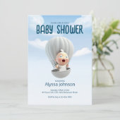 Baby komt binnenkort aan | Uitnodiging tot Baby sh (Staand voorkant)