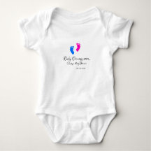 Baby komt eraan baby shower blauw roze babyvoetjes