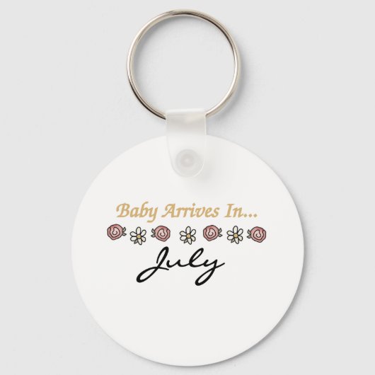Baby komt in juli aan sleutelhanger (Voorkant)