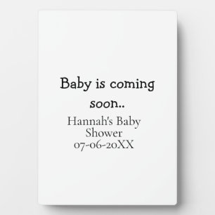 Baby komt snel baby shower naam datum typemachine fotoplaat