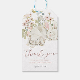 Baby Konijn Het is een meisje Wildflower Cadeaulabel