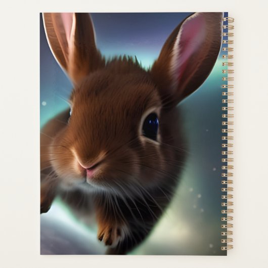 Baby konijn in de ruimte planner (Achterkant)