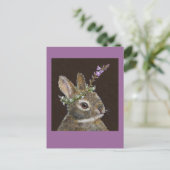 baby konijn met briefkaart van wilde petten (Staand voorkant)