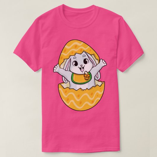 Baby konijn met Pacifier Bib en Egg T-shirt (Design voorkant)