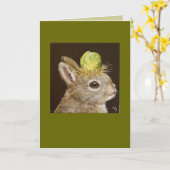 baby konijn met pet uit Brussel Kaart (Gele Bloem)